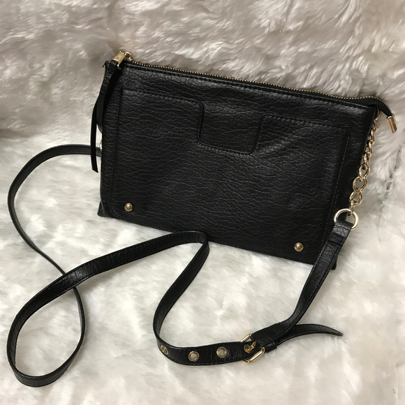 Juicy Couture black purse crossbody goldtone chains leather - Picture 2 of 8